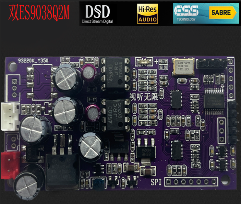 Dual Es9038q2m Decoding Board I2S Input Es9038 Asynchronous USB Module with Italian Interface