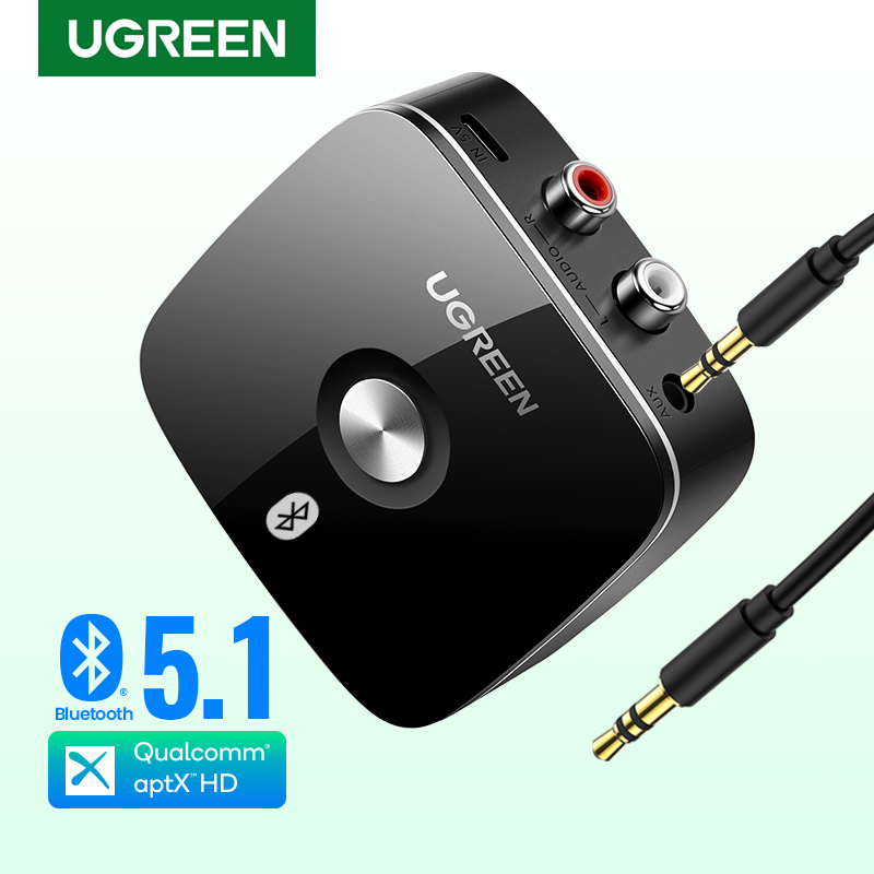 UGREEN Bluetooth RCA Receiver 5.1 aptX HD 3.5mm Jack Aux Wireless Adapter Music for  Car 2RCA Bluetooth 5.0 Audio Receiver