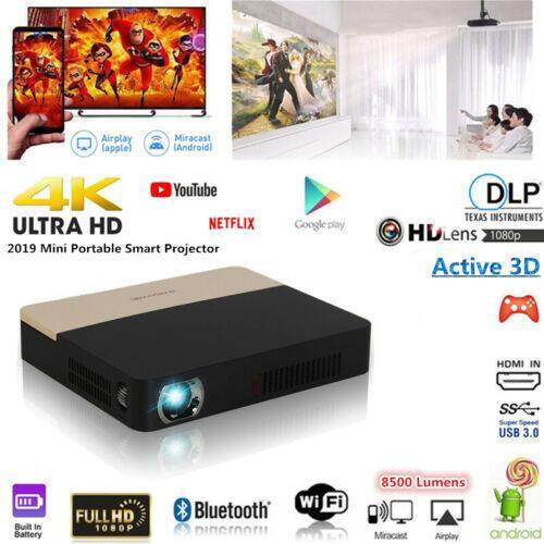 8500Lumens DLP Android HD 1080p Home Cinema 4K Real 3D Projector Can Zoom  Auto Keystone Android Bluetooth 4.0 Wifi DVD HDMI USB SD