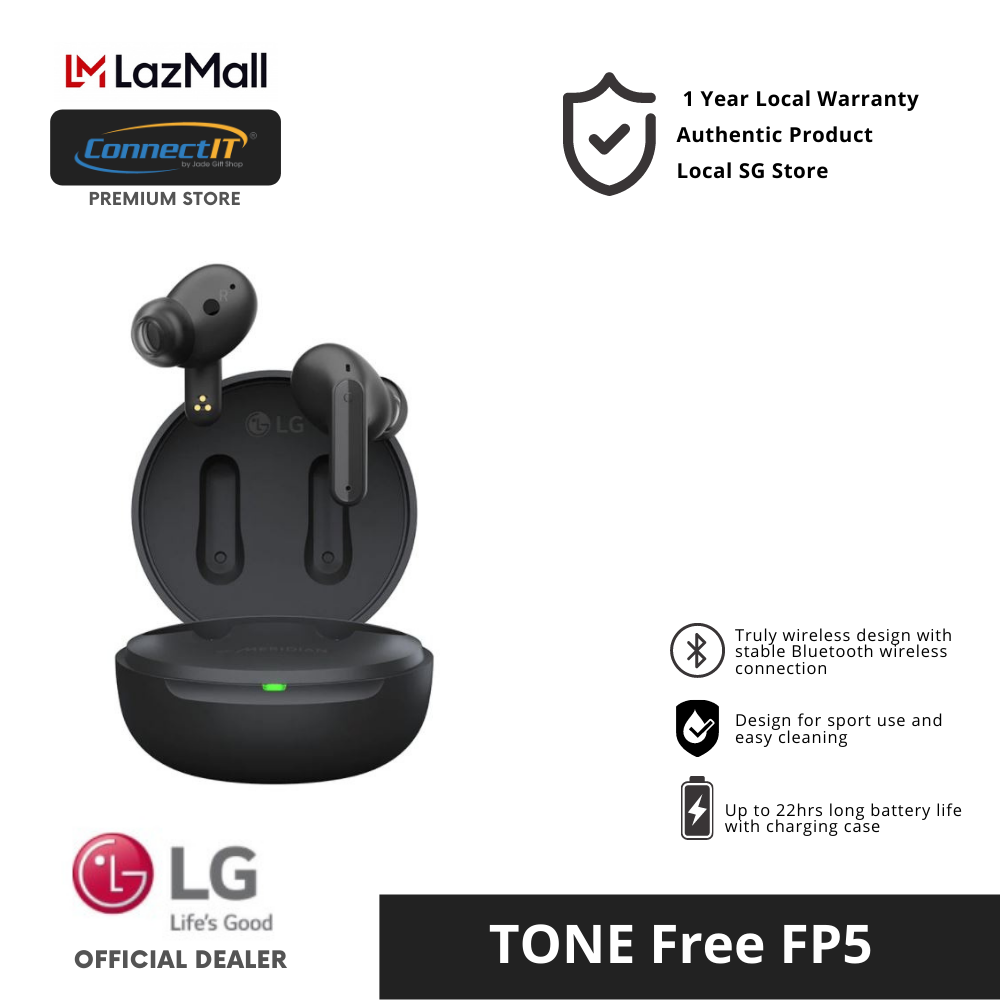 LG TONE Free FP5 Enhanced Active Noise Cancelling True Wireless Bluetooth Earbuds With 1 Year Local Warranty