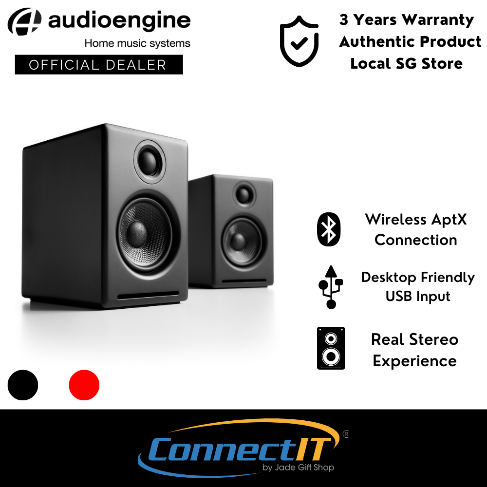 Audioengine A2+ Wireless Home Music System With aptX/Aux/Analog/USB DAC/Sub Out (3 Years Local Warranty)