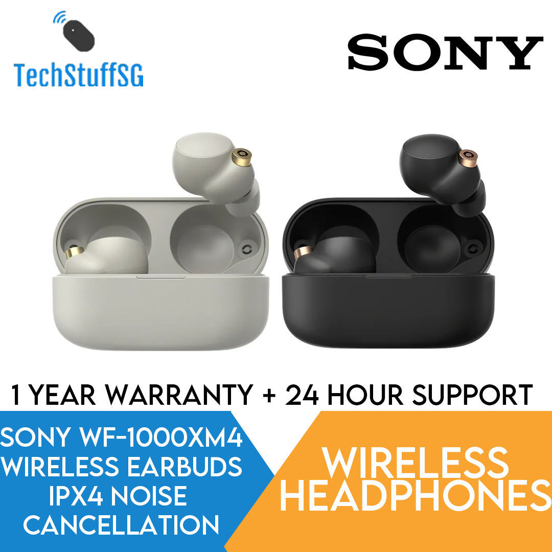 [Local] SONY WF-1000XM4 Wireless Earbuds Headphones with Noise Cancellation and IPX4 Water Resistance [Black/Silver]