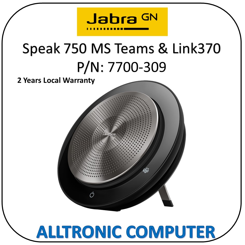 Jabra Speak 750 MS Teams ( P/N: 7700-309  Wireless Bluetooth  with Jabra Link 370  Premium Portable Speakerphone for conference Calls & Music/ / 2 Years Local Warranty/ Singapore Authorized Reseller [